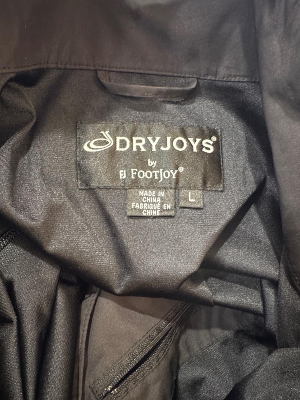 FootJoy Dryjoy Men’s Golf Jacket Size Large Black - Picture 2 of 3